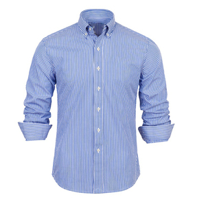 Chemise longue de luxe pour homme, de marque de créateur, vintage, respirante, brodée, de haute qualité, anti-plis, écologique, en polyester/coton, pour le printemps - Product Image 5