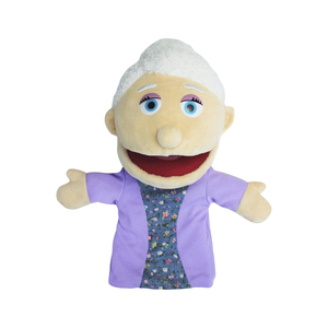 Marioneta de peluche para niños con camisa azul a rayas y pelo castaño, juguete de peluche suave para niños de 2 a 4 años - Product Image 2