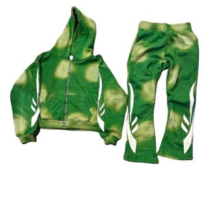 Custom Logo Sun Faded Vintage <b>Hoodie</b> Sweatpants Baggy Cotton Blend Blank Jogging 2 Pieces Boxy Sweat Suits Haus Industries - Product Image 1