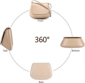 Sac à bandoulière élégant en cuir véritable pour femme, petit sac à main croisé avec sangle réglable, sacoche minimaliste stylée - Product Image 4