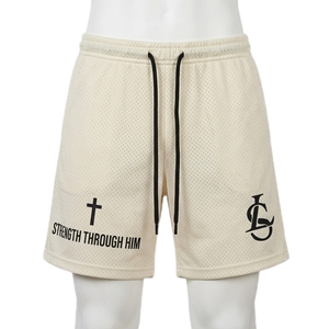 Trendy <b>Hip</b>-Hop American Unisex Mid Canvas Shorts Running Sports Casual Mesh Quick-Dry Breathable Basketball 100% Polyester - Product Image 5