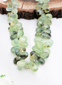 เพรฮไนต์ธรรมชาติ 16 นิ้ว ลูกปัดรูปทรงลูกแพร์เรียบเนียน สำหรับทำเครื่องประดับอัญมณีชั้นดี สร้อยคอ - Product Image 4