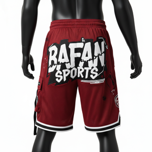 Pantalones cortos de baloncesto para hombre, de alta calidad, tela de poliéster de malla transpirable, estilo panelado, con logo personalizado, pantalones cortos de baloncesto para entrenamiento. - Product Image 2