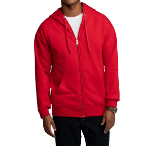 Sweat-shirt à capuche rouge pour homme, coupe classique, en molleton de coton, pull décontracté avec poche avant, idéal pour l'automne - Product Image 4