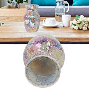 Vase à fleurs en mosaïque pour la décoration de la maison, centre de table en verre coloré fait à la main pour le salon, le bureau, la décoration de mariage - Product Image 2