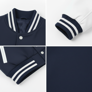 Mens Fashion Varsity Jacket Cotton Polyester 300 GSM Regular Fit Snap <b>Button</b> Street Wear Comfortable Durable OEM Service - Product Image 5