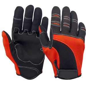 Gants de course à doigts entiers en PU, antidérapants, pour la conduite en extérieur, unisexes, avec fermeture auto-agrippante et design à panneaux - Product Image 1