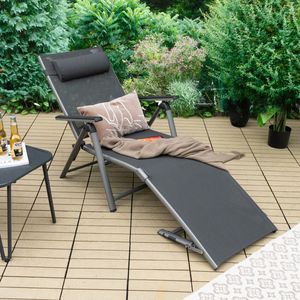 Sdraio da Esterno in Alluminio con Tessuto ad Asciugatura Rapida per Piscina, Patio e Appartamento - Product Image 3