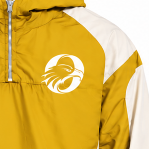 Mens Golden Yellow Neutral Colorblock Nylon <b>Hoodie</b> Shorts Set Lightweight Quarter Zip <b>Running</b> Training Athletic Sportswear - Product Image 5