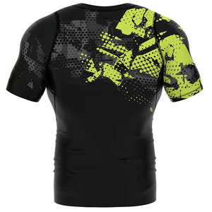 Maillots de compression personnalisés pour hommes, Rash Guard BJJ MMA, imprimés en sérigraphie, en Spandex/Polyester 180g, respirants, marque personnalisée - Product Image 2