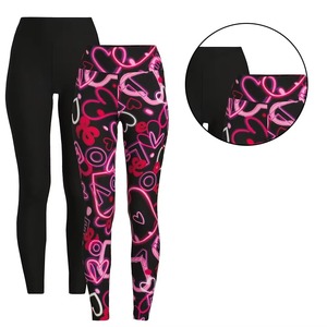 Leggings de sport à taille haute personnalisés avec logo, leggings de yoga souples pour la course à pied - Product Image 1