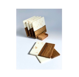 Premium Quality Wooden Resin <b>Coasters</b> Modern Kitchen Tabletop Decor New Stylish Resin <b>Coaster</b> <b>Set</b> Use Best Seller Best Quality - Product Image 1