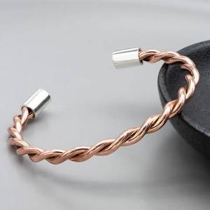 Men's Gold Plated Copper Alloy Cuff <b>Bracelet</b> Geometric Pattern Classic Style Fashion Jewelry handmade men wear <b>healing</b> wrist - Product Image 5