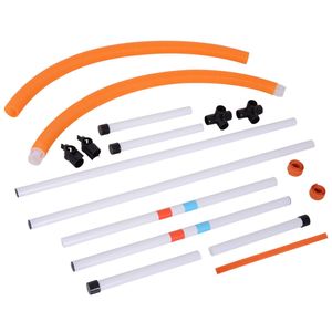 Set di allenamento per agility canina bianco e arancione: anello per salti, cerchio per pneumatici, barra per ostacoli, attrezzatura per velocità, realizzato in resistente materiale PC - Product Image 6