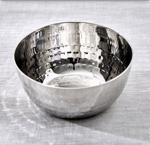 Cuenco de Servir de Metal Pulido Hecho a Mano, Vajilla Moderna con Textura para Decoración del Hogar - Product Image 1