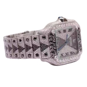 Style Unique Hommes Montres De Luxe Diamant En Acier Inoxydable Noir Et Blanc Moissanite Montre-Bracelet D'affaires Casual Montre À Quartz - Product Image 5