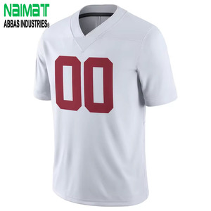 Custom Sublimation Team American Football Jersey White V Neck Breathable Mesh Fabric Adult Mens Practice Training Uniforms - Product Image 1