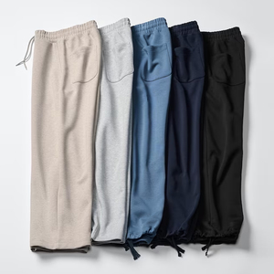 New Fashion Hot Sale <b>Men</b> <b>Trousers</b> High Waist Breathable Cotton Casual Style Straight Pattern Solid Color <b>Men</b> <b>Baggy</b> <b>Trouser</b> - Product Image 3