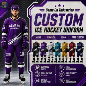 2026 Best Supplier Customized Made Team Apparel Full Dye Sublimation Team Name & Number Private Lable Ice Hockey Uniform - Product Image 4