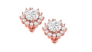Pendientes de Flor con Diamantes Cultivados en Laboratorio de Oro de 14k y 18k, Joyería Fina Romántica para Uso Diario, Proveedor Mayorista para Mujeres - Product Image 5