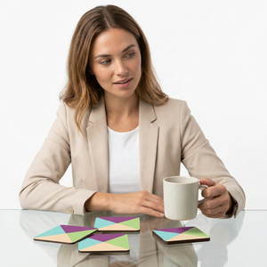 Attractive Unique Design Modern Luxury Square Shape Eco-Friendly Resin Wooden Coasters Tea Cup Coffee <b>Pads</b> Beer Mats Extra - Product Image 1