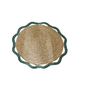 Sturdy Seagrass Placemats <b>Round</b> Hand-Woven <b>Table</b> <b>Mats</b> Natural Straw Charger Plates for Indoor Outdoor Dining - Product Image 1