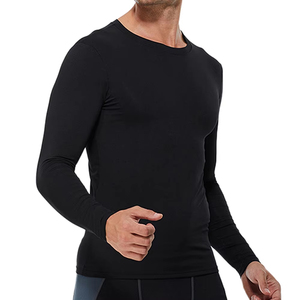 Men's Black <b>Long</b> <b>Sleeve</b> Compression Shirt Spandex Polyester Knitted Fit Athletic Wear men hospital <b>undershirts</b> For Sale - Product Image 5