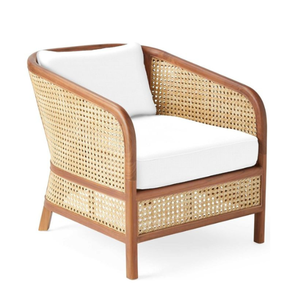 Living Room <b>Sofas</b> Teak Wood and Rattan Cane Club <b>Sofa</b> Chair Home Patio Hotel Furniture Vintage Style - Product Image 6