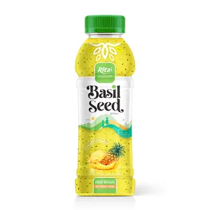 Manufacturing Companies Vietnam Best Sell Drinks Basil Seeds Pineapple Juice 330 ml Pet Bottle Soft Drink