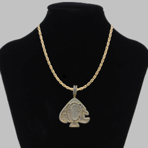 Collar con Colgante en Forma de Corazón, con Circonitas Cúbicas, Chapado en Oro, Estilo Hiphop Unisex, para Uso Diario - Product Image 1