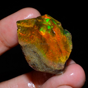 Lot de 4 pièces d'opale éthiopienne brute de qualité supérieure, 100% naturelle, huileuse, pour la création de bijoux - Product Image 4