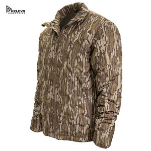 Custom Men's Camouflage <b>Fleece</b> <b>Jacket</b> Stand Collar Zipper Closure Windproof <b>Thick</b> Polyester Winter Outdoor Casual Wear - Product Image 2
