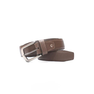 High Quality Brown Leather Alloy Buckle Belts For Men Premium Genuine Leather Stylish Durable Adjustable Belt For <b>Office</b> Wears - Product Image 1