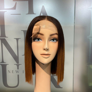 Wholesale Factory Price Ombre Brown <b>Short</b> Bob <b>Wig</b> Vietnamese Virgin Hair <b>Wig</b> For Women Trending Hair Product - Product Image 3