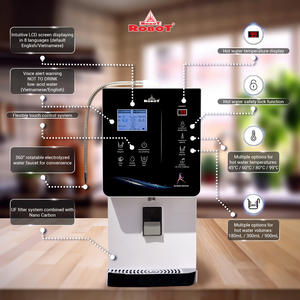 Purificateur d'eau alcaline ionisée ROBOT de qualité garantie, usage domestique et commercial, prise EU, eau chaude et froide, 9 plaques électriques, pH 4,5-11, 350W - Product Image 2