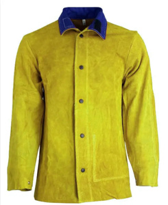 Veste de soudeur en cuir de vachette ignifuge, résistante aux étincelles, avec poches accessibles, fermeture à boutons sur les poignets, vêtements de sécurité - Product Image 5