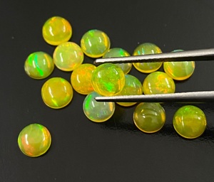 โอปอลธรรมชาติทรงกลม สีเขียวเหลือง สำหรับทำเครื่องประดับ - Product Image 6