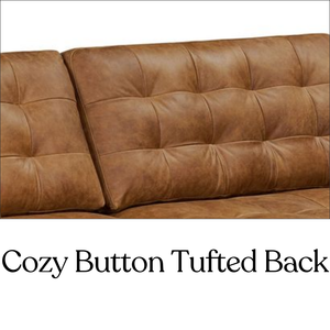 Sofá Loveseat de Cuero de Alta Gama Estilo Mid-Century con Respaldo Acolchado y Botones, Suministro de Vietnam para Muebles de Sala de Estar - Product Image 4