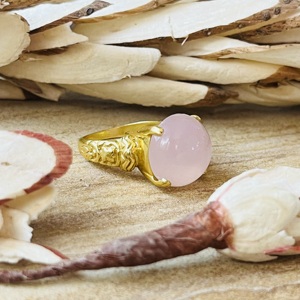 Unique Premium Design Rose Quartz <b>Statement</b> <b>Ring</b> Women’s Brass <b>Ring</b> 18k Gold Plated Boho Dainty <b>Ring</b> Wholesale Handmade <b>Ring</b> - Product Image 3