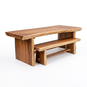 Live Edge Suar Wood Dining <b>Table</b> Solid Wood Slab Natural Edge Organic Modern Furniture for Home Hotel Villa Restaurant Projects - Product Image 1