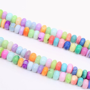Perles d'opale multicolores incroyables, forme ronde et lisse, 16 pouces, 7-10 mm, mélange de couleurs, perles d'opale unies, qualité AAA. - Product Image 6