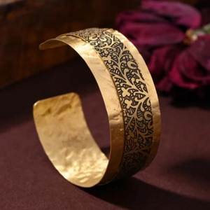 Elegant Handmade Brass Cuff Chunky Stack Bangle Wedding Party Festive Adjustable Chic Polish Finished Statement Jewelry <b>Bracelet</b> - Product Image 3