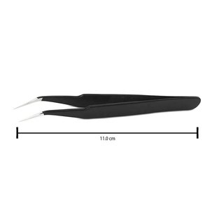 Eyelash Tweezers Set Stainless Steel Lash Extension Tweezers Straight Curved Tips with <b>Case</b> - Product Image 2