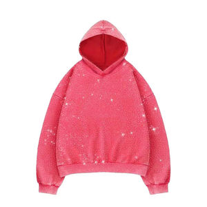 เสื้อฮู้ดผู้ชายประดับเพชร ระบายอากาศได้ดี น้ำหนักเบา คุณภาพสูง เป็นมิตรกับสิ่งแวดล้อม ผ้าฝ้าย 100% ผ้าถักนุ่มสำหรับฤดูใบไม้ร่วง - Product Image 1