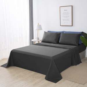 4 Piece <b>Sheets</b> Set 300 Thread Count Luxury <b>Deep</b> Flat <b>Bed</b> <b>Sheet</b> Pillowcases Bedding <b>Sheets</b> Set - Product Image 5