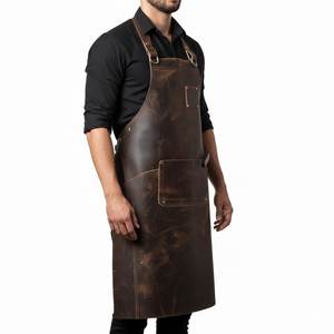 Waterproof Leather <b>Apron</b> for Kitchen <b>BBQ</b> Grill Durable Heat Resistant <b>Apron</b> Bulk Supply OEM Customization LPN-0232 - Product Image 4