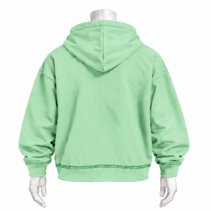Sweat-shirt à capuche vert menthe avec motif floral coloré, coupe oversize, poche kangourou, style décontracté et tendance - Product Image 2