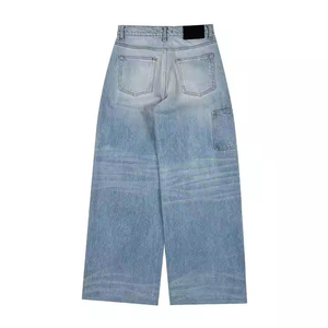 Glory - Pantalones vaqueros anchos de pierna ancha con lavado ácido, estilo urbano, de lana, personalizados por el fabricante, de alta calidad, lavados, casuales y holgados - Product Image 2