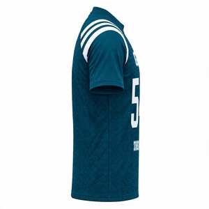 Maillot de rugby bleu sarcelle en gros, imprimé Excellence Is A Must, à manches courtes, sublimation, séchage rapide, respirant, pour hommes - Product Image 5