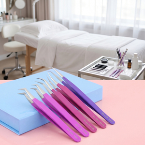 Best Stainless Steel <b>Lash</b> Extension Tweezer <b>Kit</b> Fiber Tip Russian Volume Classic <b>Lash</b> Tweezers Eyelash Extension Tweezer - Product Image 1